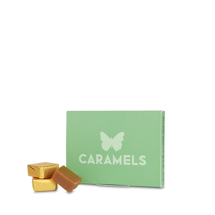 Caramels à l'Huile d'Olive et aux Pistaches - 95g | Boite en carton accompagnée de caramels