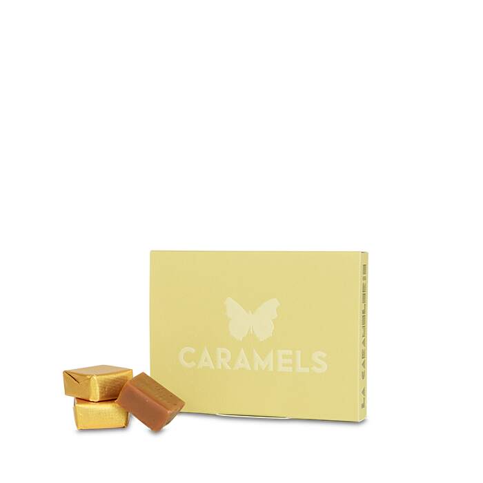 Caramels à l'Huile d'Olive et aux Noisettes - 95g | Boite en carton accompagnée de caramels