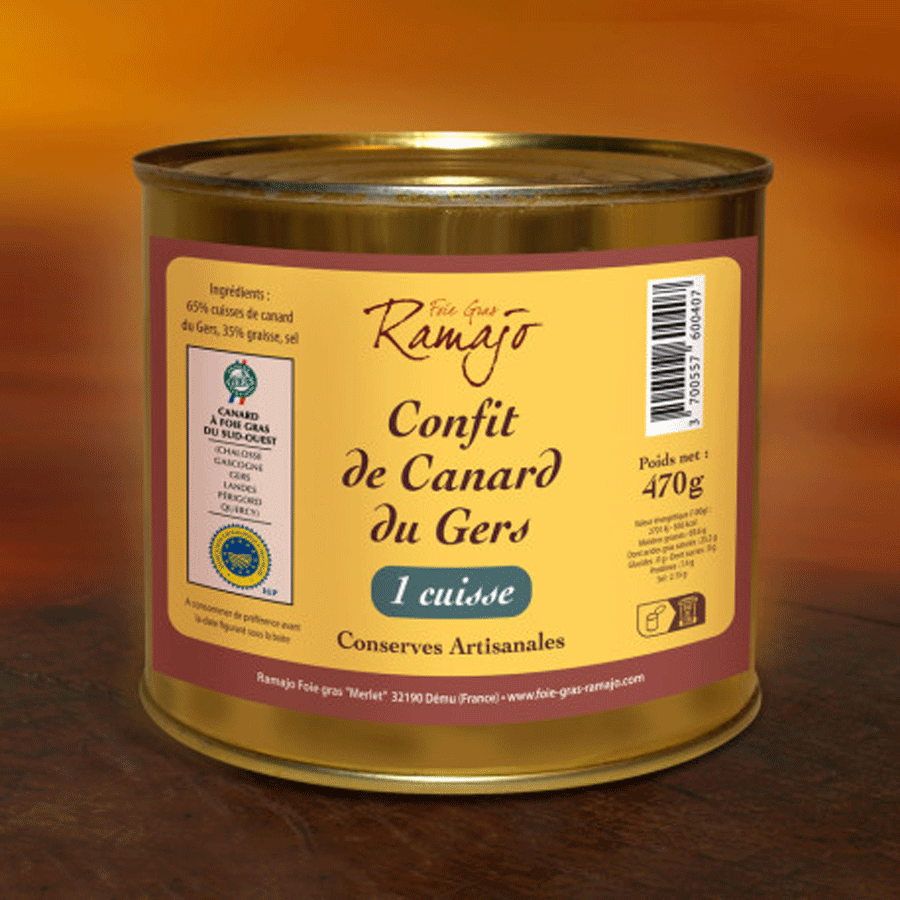 Confit de Canard IGP Gers | 1 cuisse | 470g