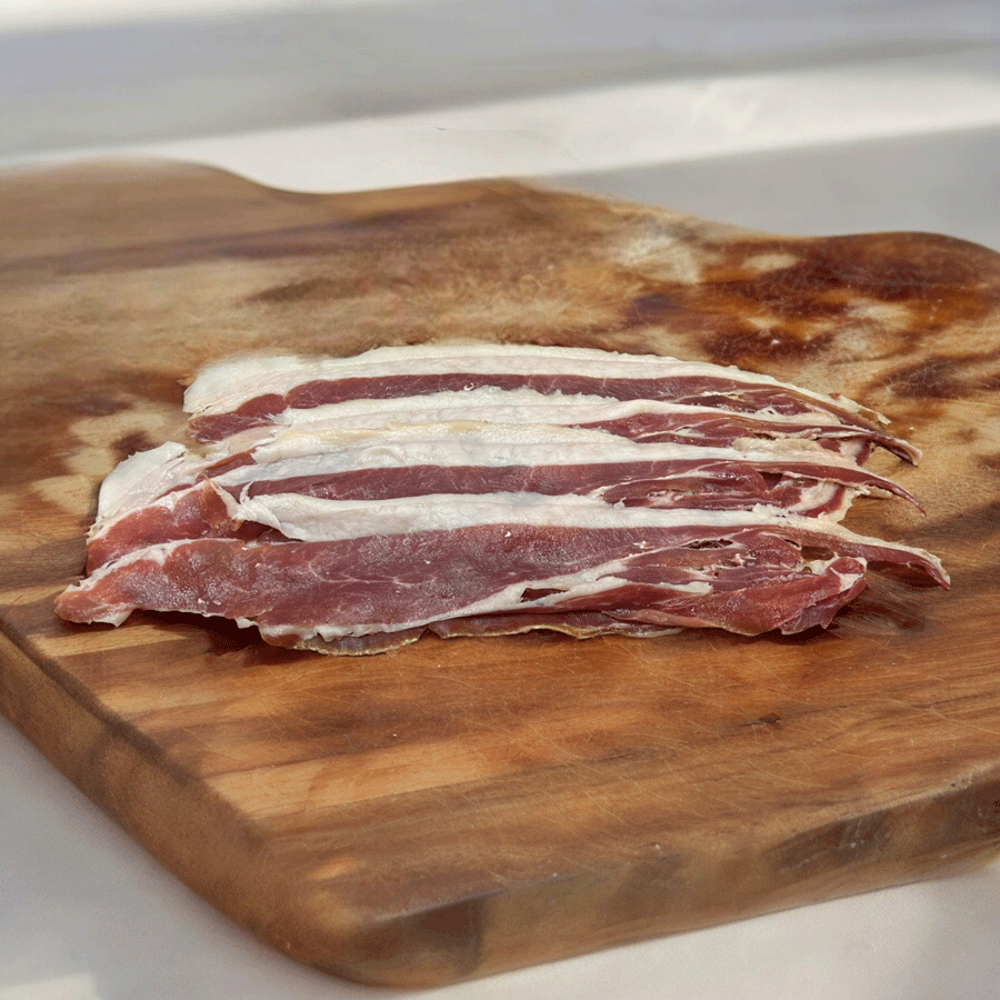 Jambon au Porc Noir de Bigorre | 4 Tranches | 200g sur Planche en Bois