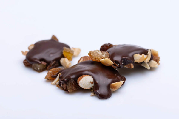 Petits Mendiants aux Fruits Secs Enrobés de Chocolat Noir Bio 66%