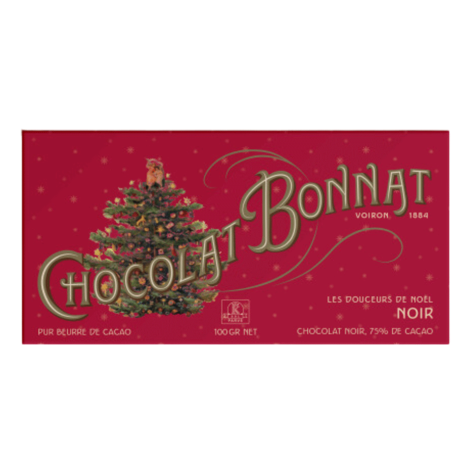 Tablette Chocolat Noir 75% de Cacao Spécial Noël | 100g