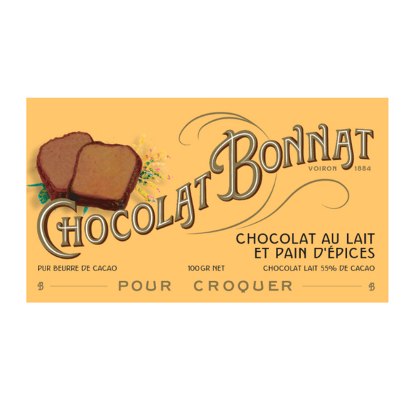 Tablette Chocolat au Lait et Pain d'Épices 55 % de Cacao Spécial Noël | 100g