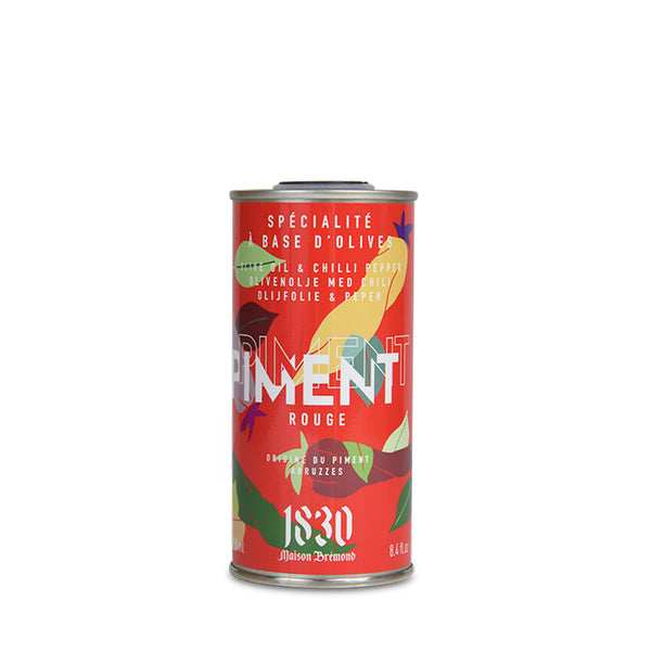 Huile d'Olive Extra Vierge aromatisée au Piment rouge - 250 ml, maison Bremond 1830.