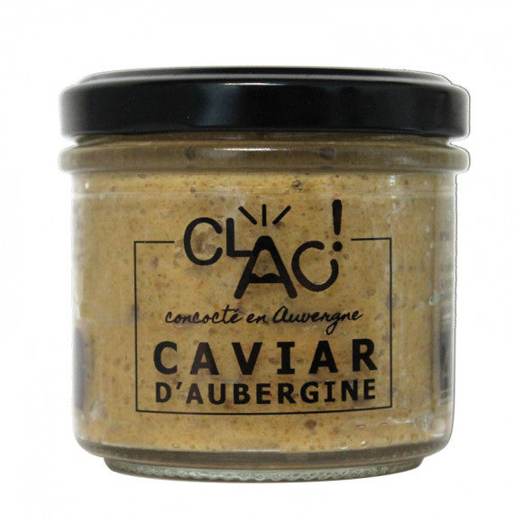 Caviar d'aubergines à la libanaise avec du sirop d'agave et sauce soja. Conserves de légumes artisanales à base d'ingrédients bio et locaux.