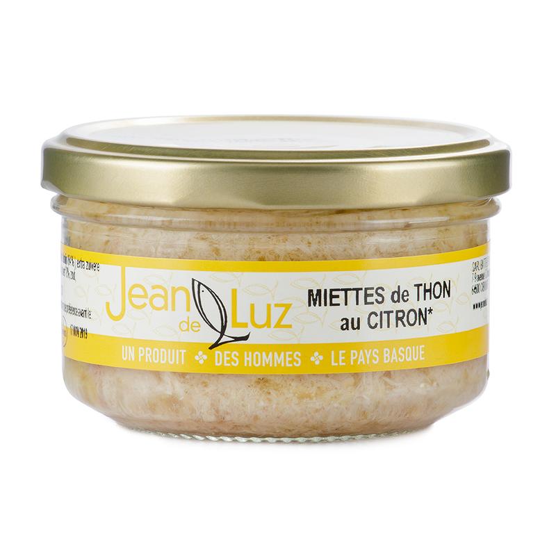Miettes de Thon germon à l'huile d'olive bio et au citron bio Jean De Luz - 85 gr