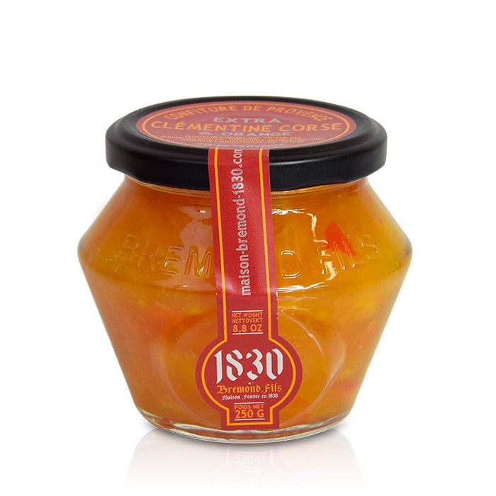 Cette confiture à la Clémentine corse et Orange de La Maison Brémond 1830 a été préparée en Provence et cuite au chaudron, sans colorant ni conservateur, et allégée en sucre.