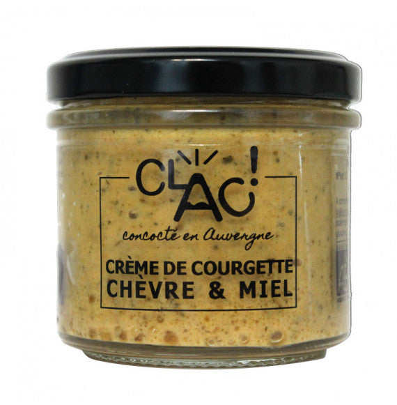 Crème de courgette chèvre et miel Bio, 100 g, apéritif artisanal de CLAC à base d'ingrédients bio et locaux.