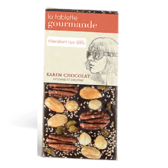 La Tablette Gourmande Mendiant Noir 69% | 100g