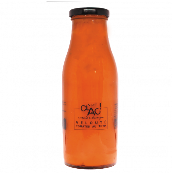 Velouté Tomate Thym Bio - 480 g - CLAC,  réalisée en circuit-court, avec des ingrédients biologiques frais et de saison, et sont artisanalement préparées en Auvergne. #BIO #LOCAL #ARTISANAL