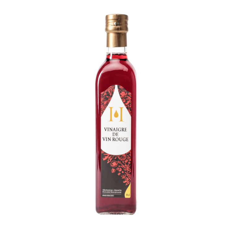 Ce vinaigre de vin rouge est produit par l'Huilerie Beaujolaise selon une méthode traditionnelle. Bouteille de 25 cl.